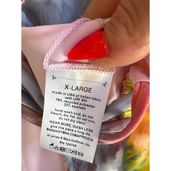 Mara Hoffman Rae Tie Dye Pastel Multicolor Two Piece Bikini Swim Set Size XL - Picture 9 of 10